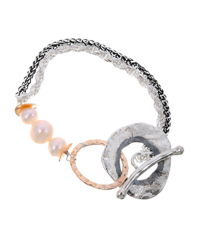 Sterling Silver, Gold Filled, Pearl Bracelet