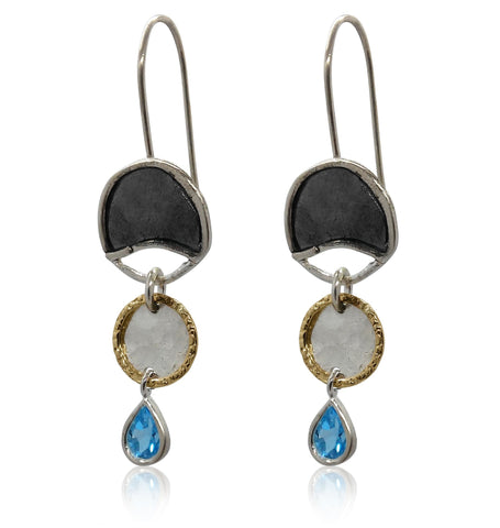 Sterling Silver, Gold Filled, Blue Topaz Earrings