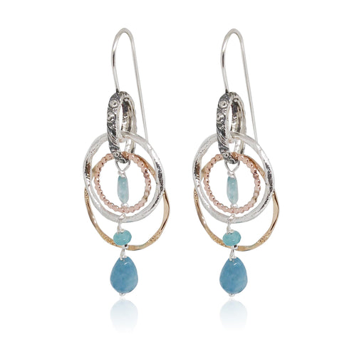 Sterling Silver, Gold Filled, Aqua Quartz, Apatite Earrings