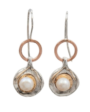 Sterling Sliver Gold Filled, Pearl Earrings
