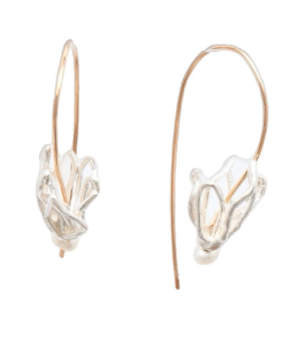 Sterling Sliver Gold Filled, Pearl Earrings