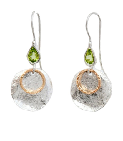 Sterling Sliver Gold Filled, Peridot Earrings