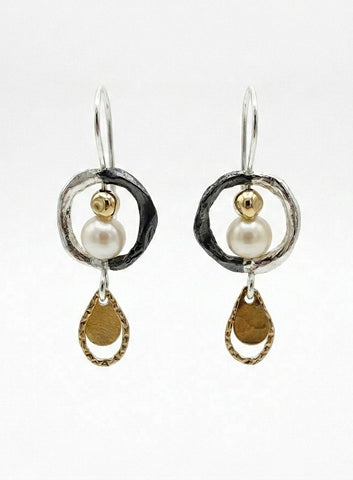 Sterling Sliver Gold Filled, Pearl Earrings