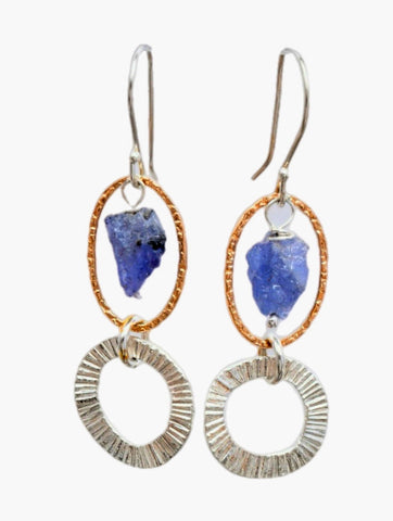 Sterling Sliver Gold Filled, Tanzanite Earrings