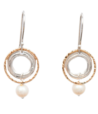 Sterling Sliver Gold Filled, Pearl Earrings