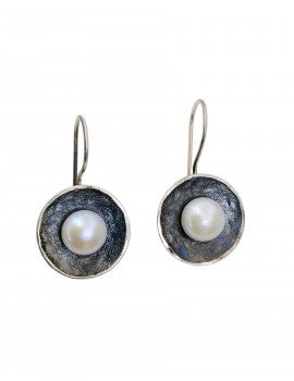 Sterling Silver, Pearl Earrings