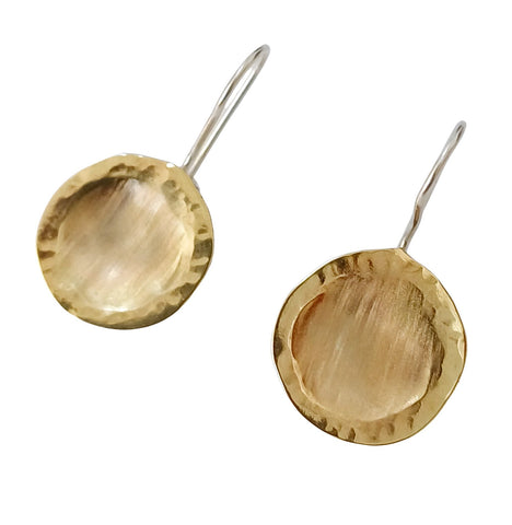 Sterling Silver, 9K Gold Earrings