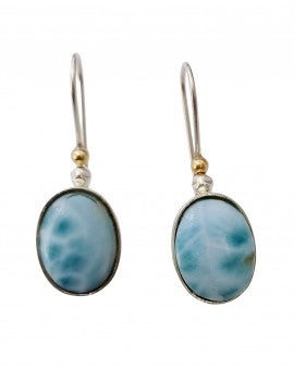 Sterling Silver, Gold Filled, Larimar Earrings