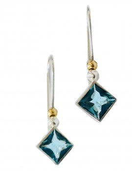 Sterling Silver, Gold Filled, Blue Topaz Earrings