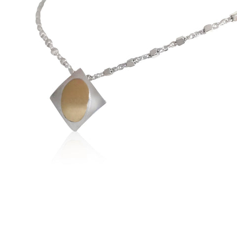 Sterling Silver, 9K Gold Necklace