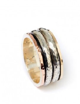 Sterling Silver, 9K Gold Ring