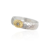Sterling Silver, 9K Gold, Cubic Zirconia Ring