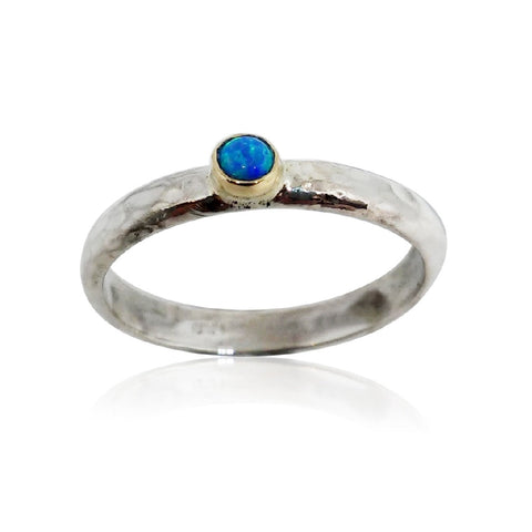Sterling Silver, 9K Gold, Opal Ring