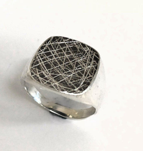 Sterling Silver, Oxidised Silver, Men's Ring