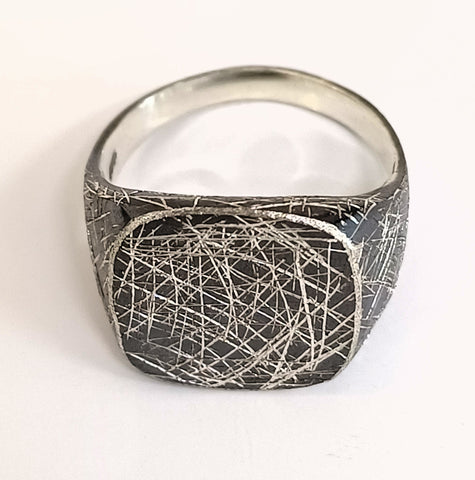 Sterling Silver, Oxidised Silver, Men's Ring