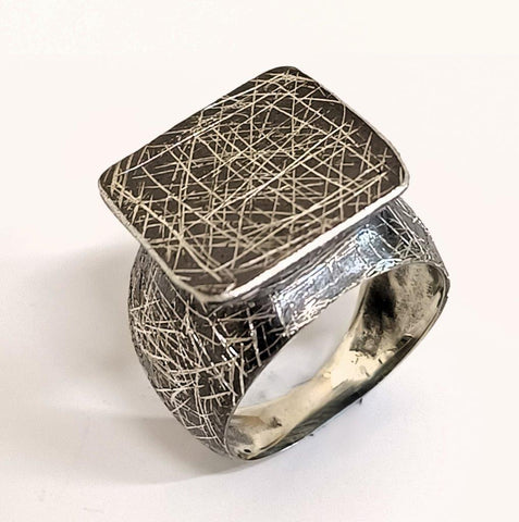 Sterling Silver, Oxidised Silver, Men's Ring