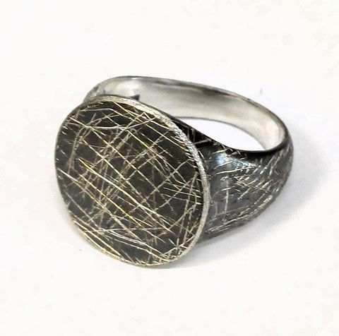 Sterling Silver, Oxidised Silver, Men's Ring