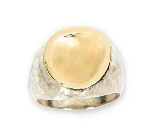 Sterling Silver, 9K Gold, Men's Ring
