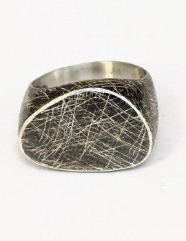 Sterling Silver, (Oxid),, Men's Ring