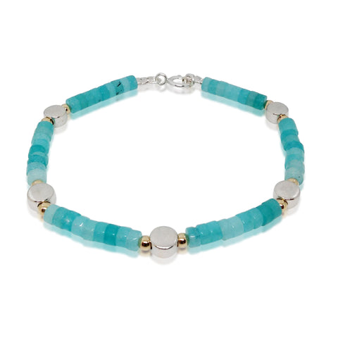 Sterling Silver, Gold Filled, Amazonite Bracelet