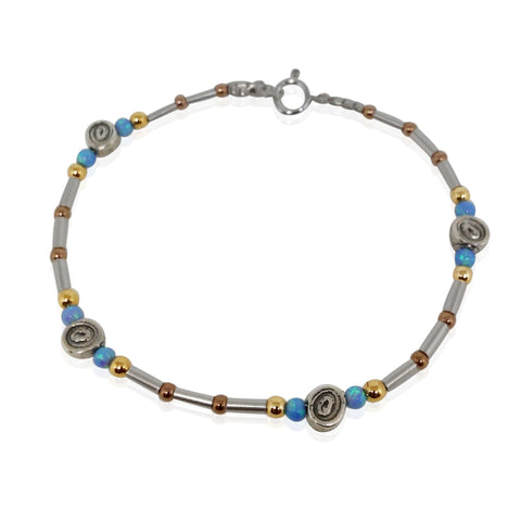 Sterling Silver, Gold Filled, Opal Bracelet