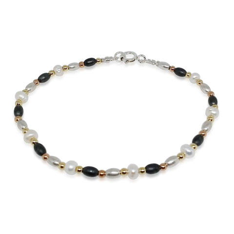 Sterling Silver, Gold Filled, Pearl Bracelet