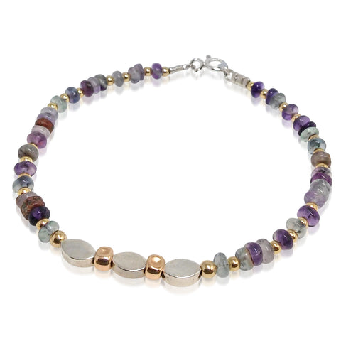 Sterling Silver, Gold Filled, Fluorite Bracelet