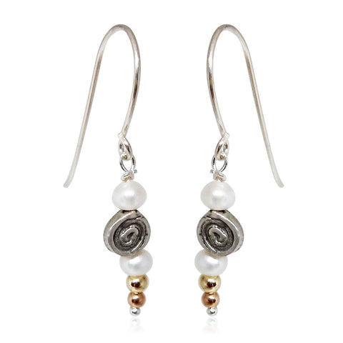 Sterling Silver, Gold Filled, Pearl Earrings