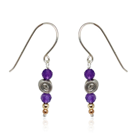 Sterling Silver, Gold Filled, Amethyst Earrings