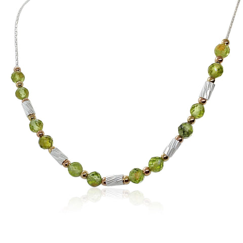 Sterling Silver, Gold Filled, Peridot Necklace