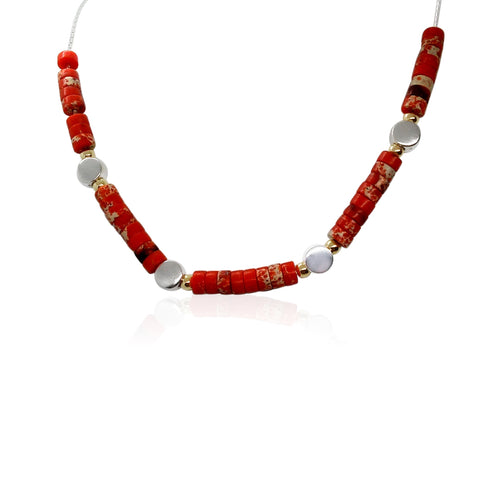 Sterling Silver, Gold Filled, Jasper Necklace
