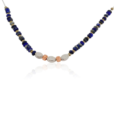 Sterling Silver, Gold Filled, Lapis Necklace