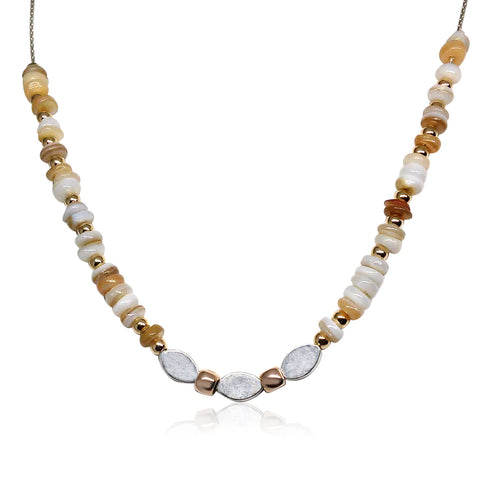 Sterling Silver, Gold Filled, Shell Stone Necklace