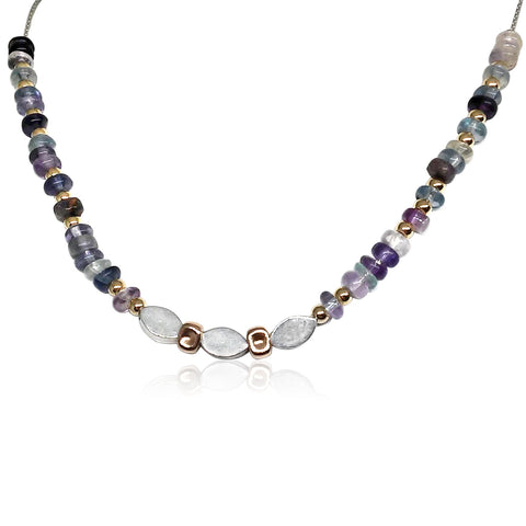 Sterling Silver, Gold Filled, Fluorite Necklace