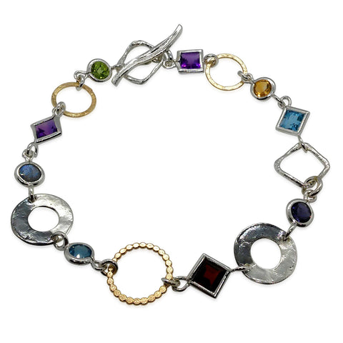 Sterling Silver, Gold Filled, Blue Topaz, Citrine, Garnet, Peridot, Labradorite, Amethyst, Iolite Bracelet