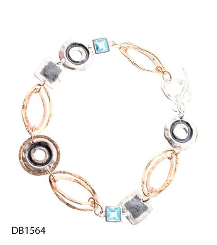 Sterling Silver, Gold Filled, Blue Topaz Bracelet