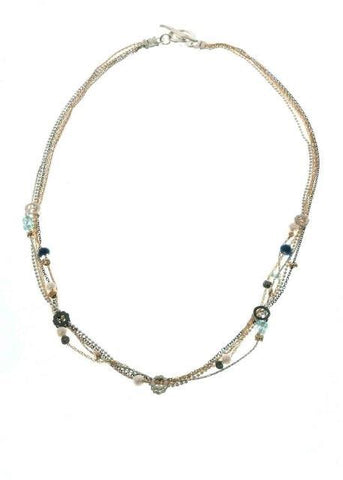 Sterling Silver, Gold Filled, Pearl, Lapis, Apatite Necklace