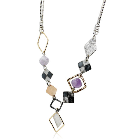 Sterling Silver, Gold Filled, Amethyst Necklace