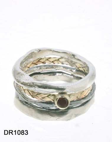 Sterling Silver, Gold Filled, Gold 9K, Garnet Ring