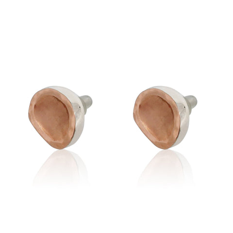 Sterling Silver, 9K Rose Gold Earrings