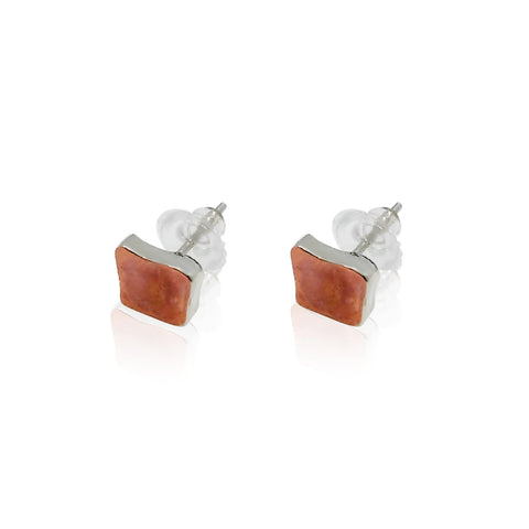 Sterling Silver, 9K Rose Gold Earrings
