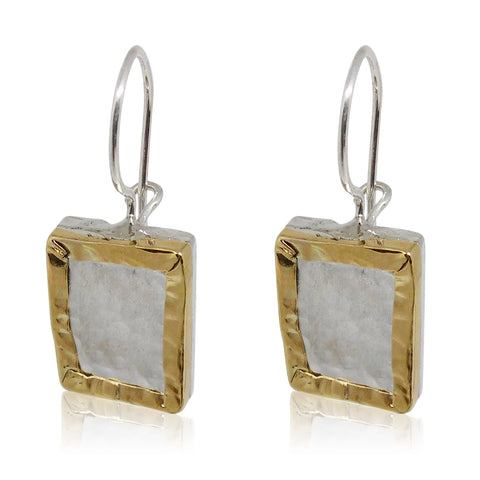 Sterling Silver, 9K Gold Earrings
