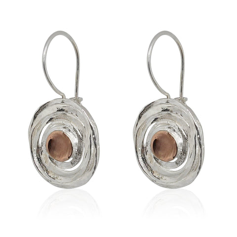 Sterling Silver, 9K Rose Gold Earrings