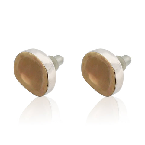 Sterling Silver, 9K Yellow Gold Earrings