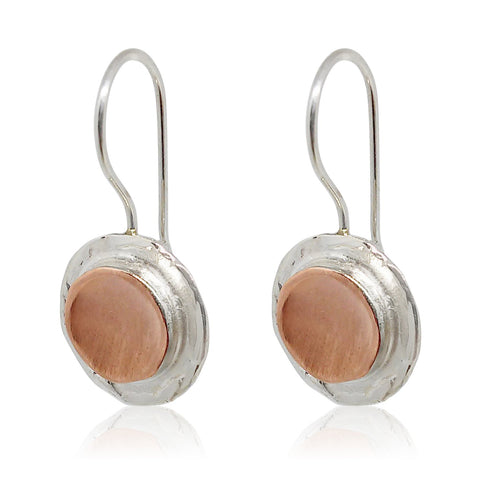 Sterling Silver, 9K Rose Gold Earrings