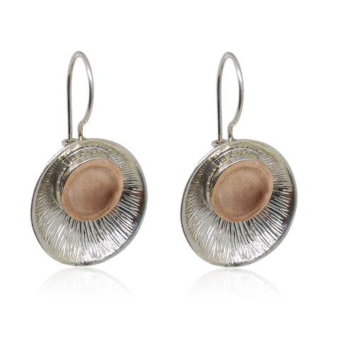 Sterling Silver, 9K Rose Gold Earrings