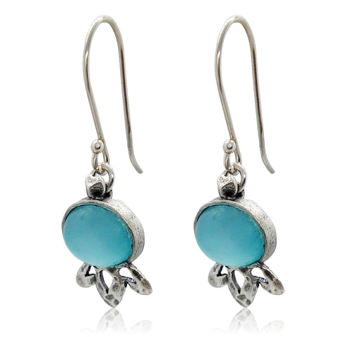 Sterling Silver, Chalcedony Earrings