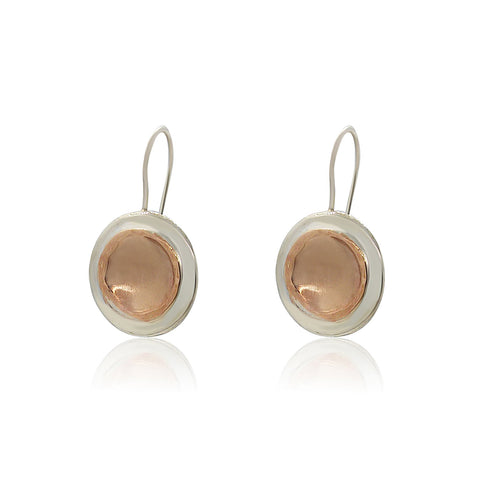 Sterling Silver, 9K Rose Gold Earrings