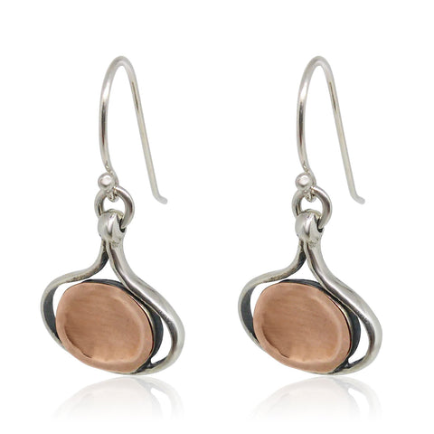 Sterling Silver, Rose Gold Earrings