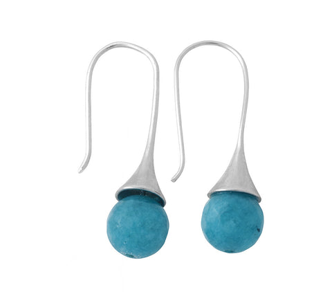 Sterling Silver, Jade Earrings